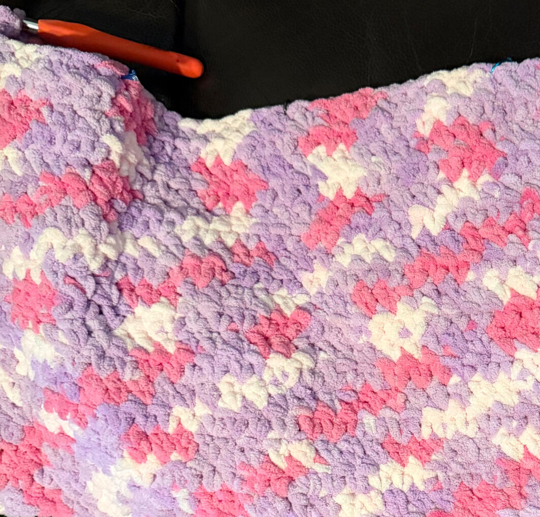 Crib Blanket - Pinks/Purples/Ivory Crib Blanket - Pinks/Purples/Ivory