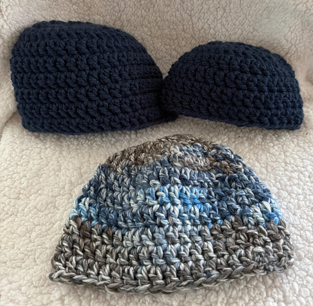 Navy and Blues/Grey Acrylic Blend Beanies Navy and Blues/Grey Acrylic Blend Beanies